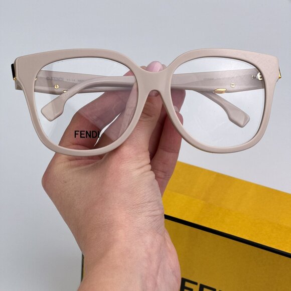 Fendi FE50064F FENDI FIRST 025 BRAND NEW Eyeglasses Ivory Cream Women Geometric - Picture 1 of 10